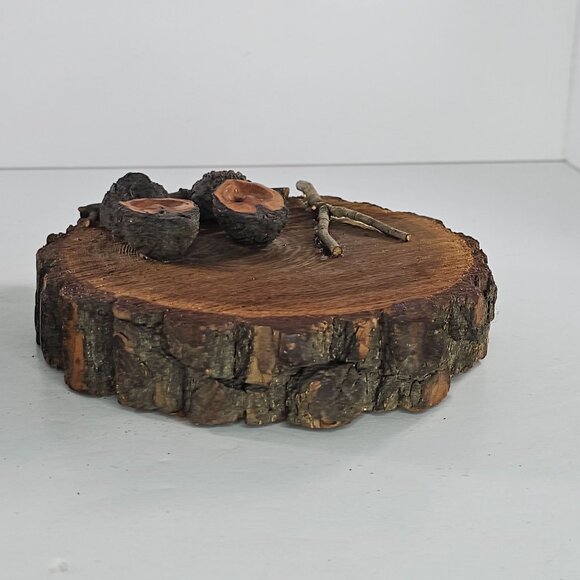 Handcrafted Wood Walnut Owl Wall Art Rustic Decor Set of 2 Nature Folk Art - Picture 9 of 10